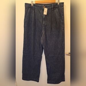 J.Crew Women’s Denim Wide-Leg Pleated Trousers Pants Size 31 NWT